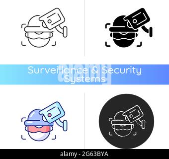 Criminal detection with surveillance camera icon Stock Vector