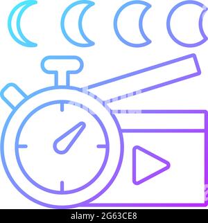 Time lapse videos gradient linear vector icon Stock Vector