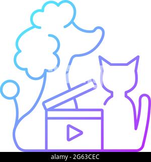 Pet videos gradient linear vector icon Stock Vector