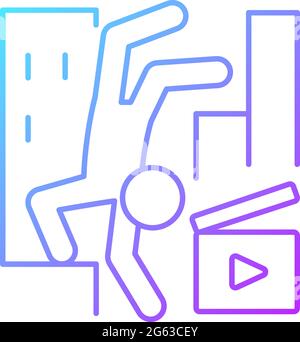 Parkour videos gradient linear vector icon Stock Vector