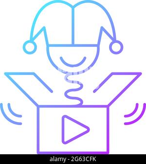 Prank videos gradient linear vector icon Stock Vector