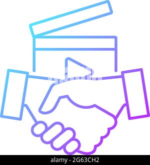 Business to Business videos gradient linear vector icon Stock Vector
