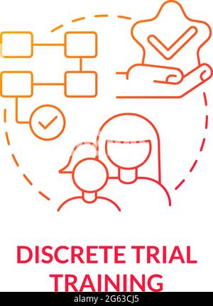 Discrete trial training concept icon Stock Vector