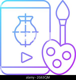 Drawing tutorials gradient linear vector icon Stock Vector