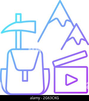 Travel videography gradient linear vector icon Stock Vector