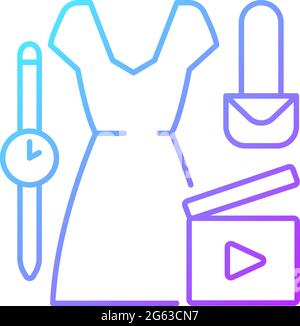 Fashion video gradient linear vector icon Stock Vector