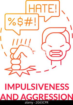 Aggressive and impulsive behaviors concept icon. Autism sign abstract ...