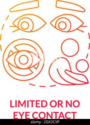 Limited and no eye contact concept icon Stock Vector