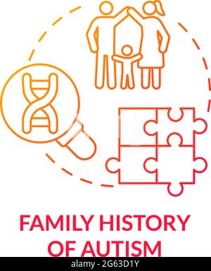 Family autism history concept icon Stock Vector