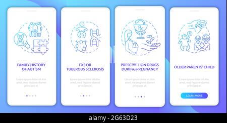 ASD causes onboarding mobile app page screen Stock Vector