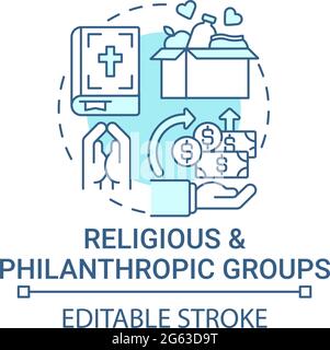 Religious and philanthropic groups concept icon Stock Vector