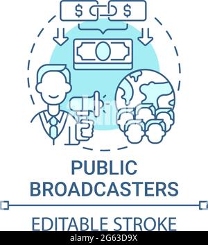 Public broadcasters fundraiser concept icon Stock Vector