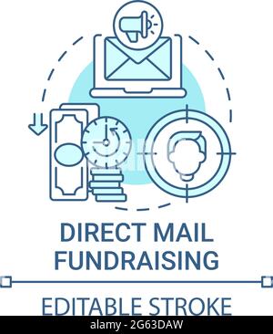 Direct mail fundraising concept icon Stock Vector