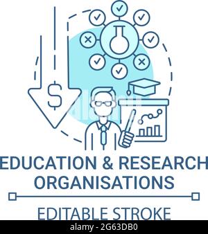 Education and research organizations concept icon Stock Vector