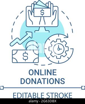 Online donations concept icon Stock Vector