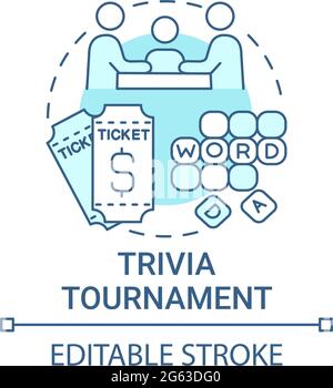 Trivia tournament fundraiser concept icon Stock Vector