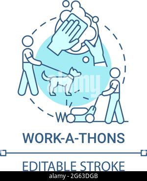 Work-a-thons fundraiser concept icon Stock Vector