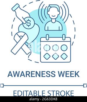 Awareness week fundraiser concept icon Stock Vector