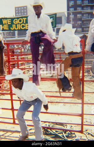 Black Rodeo Championship Stable Hand Stock Photo