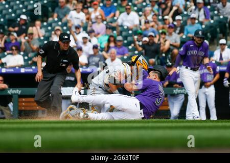 Colorado Rockies catcher Dom Nunez (3) in the second inning of a baseball  game Wednesday, April 20, 2022, in Denver. (AP Photo/David Zalubowski Stock  Photo - Alamy