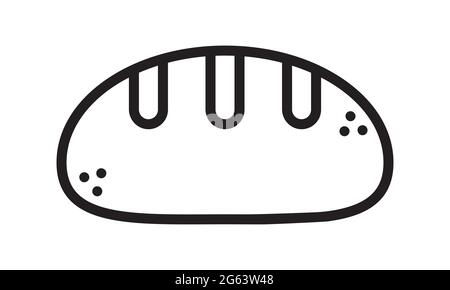 Loaf bread icon flat style vector image Stock Vector