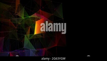 Multicolored geometrical shapes against black background Stock Photo