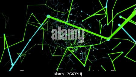 Multicolored geometrical shapes against black background Stock Photo