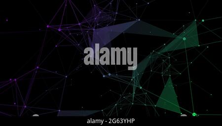 Multicolored geometrical shapes against black background Stock Photo