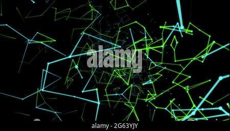 Multicolored geometrical shapes against black background Stock Photo
