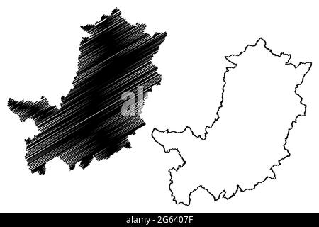 Metropolitan City of Florence (Italy, Italian Republic, Tuscany or Toscana region) map vector illustration, scribble sketch Province of Florence map Stock Vector