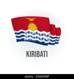 Vector flag of Kiribati. I Kiribati waving flag. Vector illustration. Stock Vector