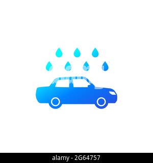 car wash icon on white, vector sign Stock Vector