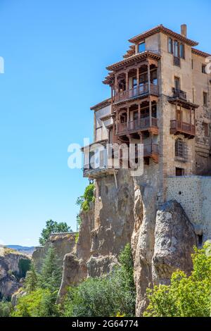 Hanging houses in Cuenca (Casas Colgadas), Castilla-La Mancha, Spain. Landmark Stock Photo