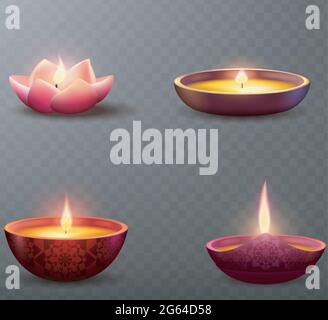 Diwali diya lamps on transparent background realistic vector set of Deepavali or Divali light festival. Indian Hindu religion oil lamps or lanterns wi Stock Vector Image Art Alamy