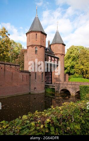 Entrance of De Haar Castle, Haarzuilens, Utrecht, Netherlands Stock Photo