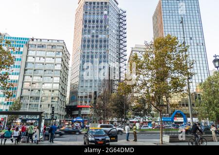SANTIAGO, CHILE - MARCH 27, 2015: View of Avenida Libertador Bernardo O'Higgins avenue in Santiago, Chile