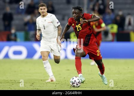 Belgium's Jeremy Doku pictured in action during the quarter-finals game ...