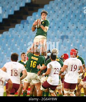 South Africa's Franco Mostert during the Summer International test match at the Loftus Versfeld Stadium in Pretoria, South Africa. Picture date: Friday July 2, 2021. Stock Photo