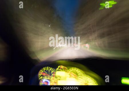 Night driving in Poland. June 21st 2021 © Wojciech Strozyk / Alamy Stock Photo *** Local Caption *** Stock Photo