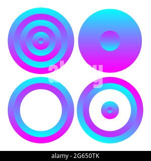 Radial gradient vector circle ring rainbow abstract design. Stock Vector