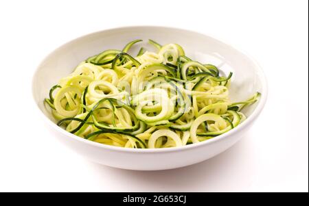 A Bowl Full of Plain Zucchini Noodles an Alternative to Grain Pastas Stock Photo