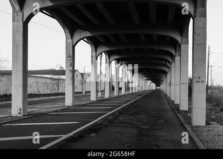 An underpass in the Rockaways, Queens, New York City Stock Photo