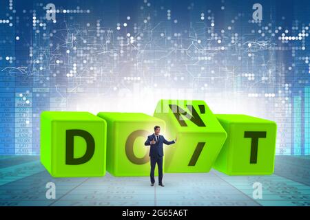 Determination concept with the rotating cubes Stock Photo