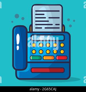 fax machine vector illustration in flat style Stock Vector