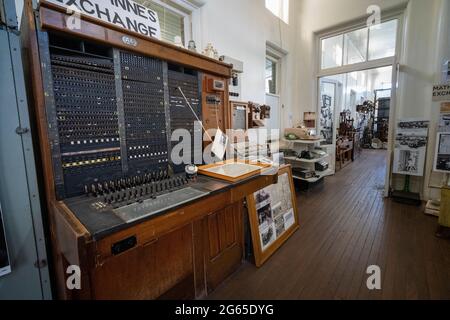 Old telephone switchboard, Land of the Beardies History House Museum, located in Old Glen Innes Hospital building, Glen Innes NSW Australia Stock Photo