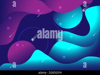 Colorful geometric background. Fluid shapes composition. Gradient vector art illustrator Stock Vector