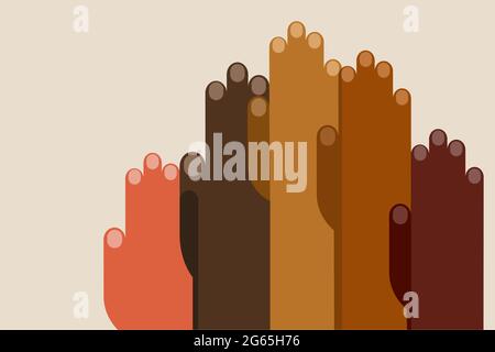Human hands with different skin colours illustration Stock Vector Image ...