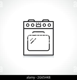 stove or oven thin line icon isolated Stock Vector