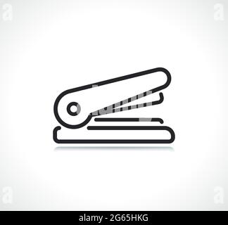 office stapler thin line icon isolated design Stock Vector