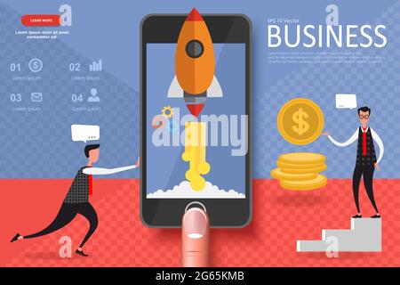 Set of flat infographics for business, data analysis landing page template charts and analyzing Stock Vector